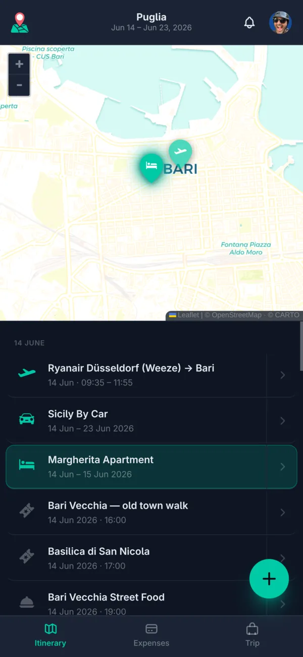 DaPlanStan itinerary view
